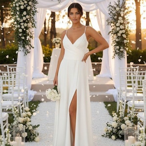silk cami wedding dress BRIDAL-Wedding Dresses  Kamperett