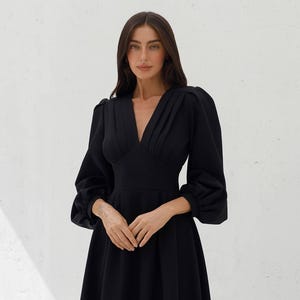 Elegant Black Dress for Funeral - Etsy