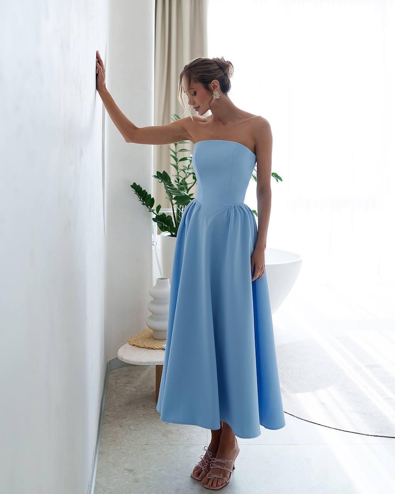 blue off the shoulder dress Light Satin Long Prom Dress, Off Shoulder Formal Royal Blue Flower Arrangements size?:L summer_dress