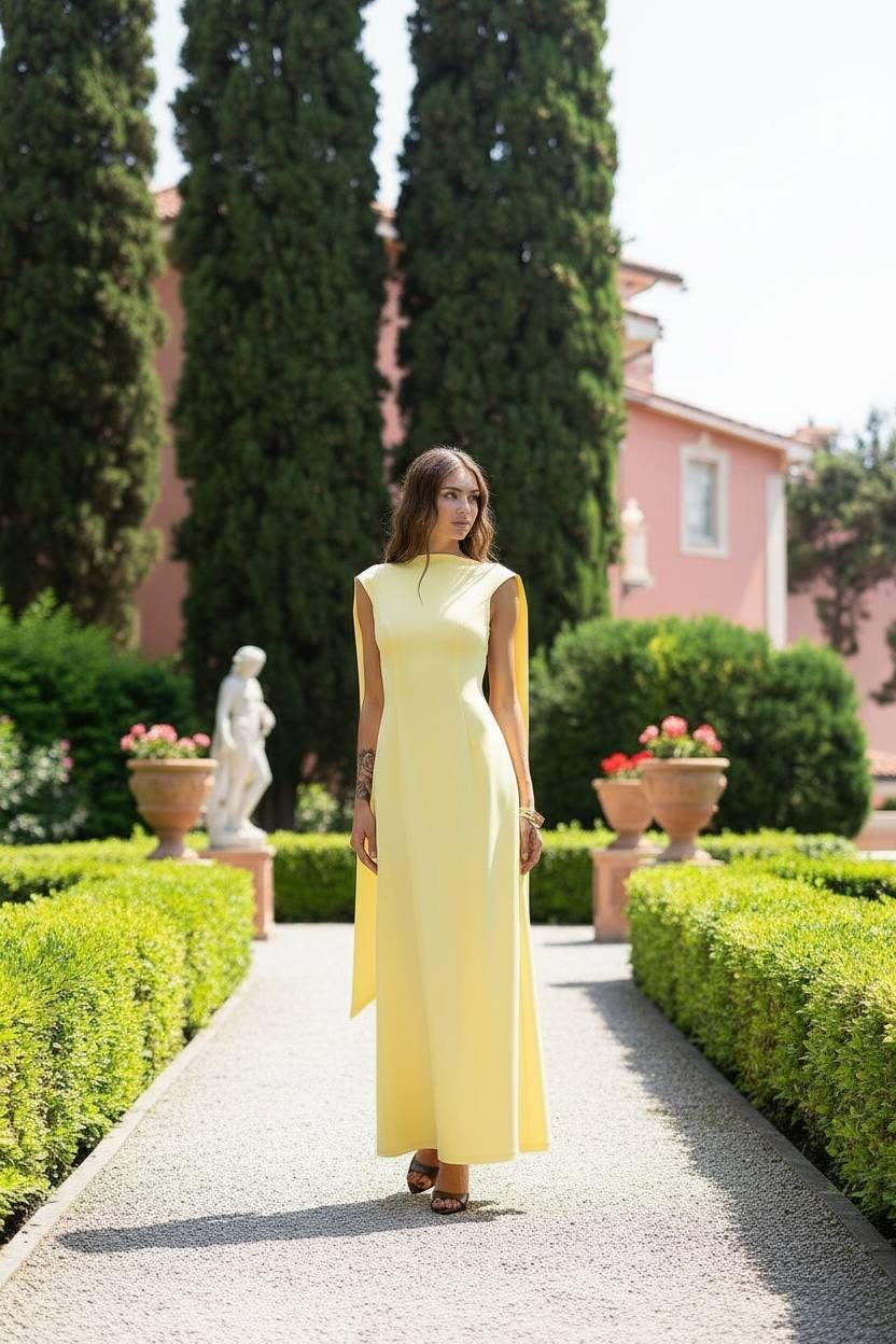 sachin and babi light blue dress Alyssa | A Line Backless Yellow Satin Long Prom Dresses with Belt, Backless  Yellow Formal Graduation Evening Dresses #promdress #promdresses