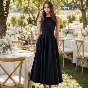 semi formal halter dress Black check fabric