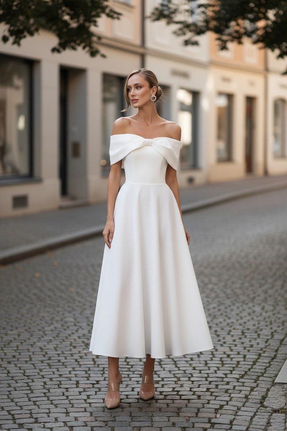off the shoulder rehearsal dinner dress Chiffon Ivory Sheath Long Off the Shoulder Rehearsal Dinner Dress