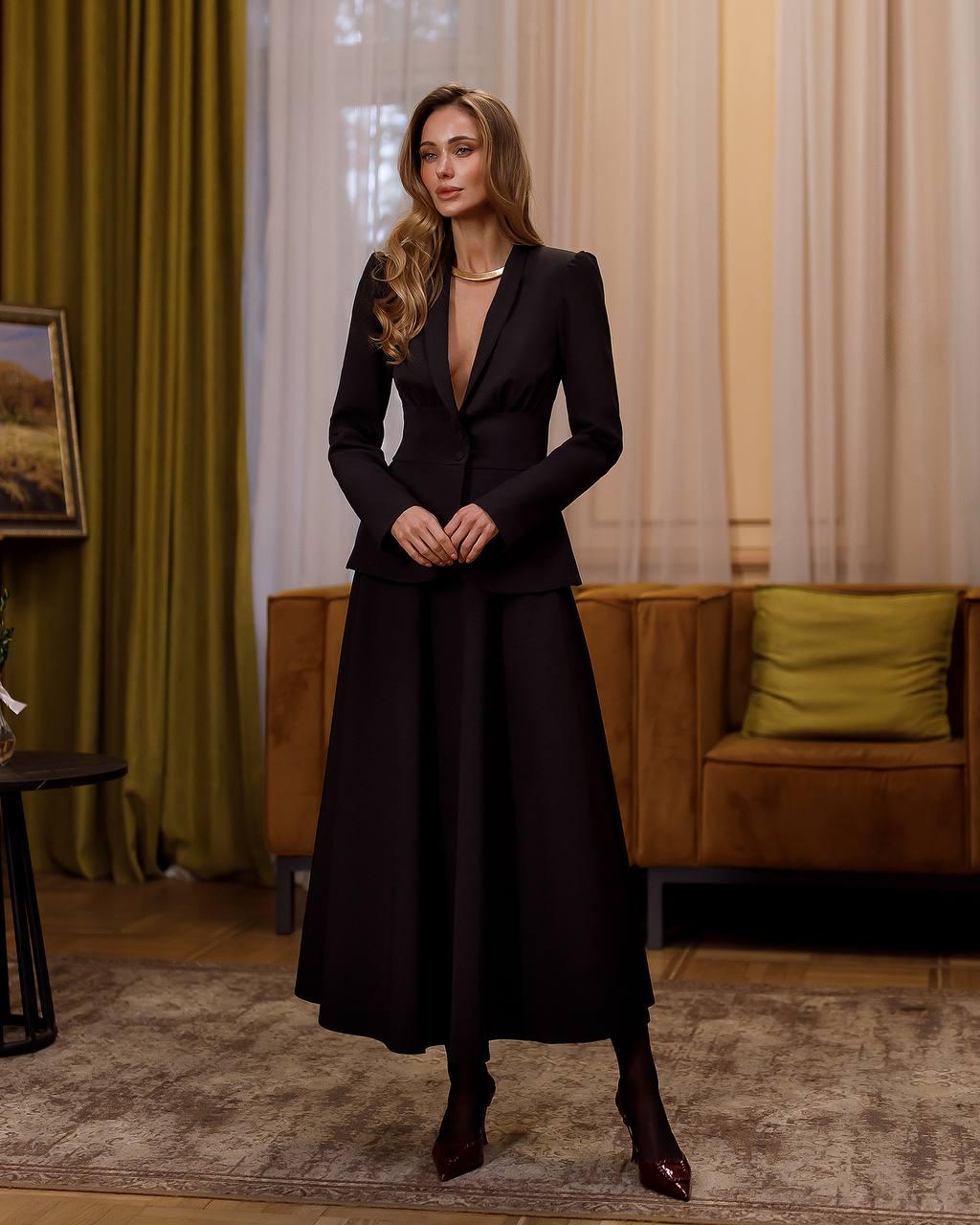 Skirt Suit Women Set, Blazer and Midi Skirt, Modest Church Outfit