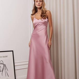 pastel satin dresses Pastel Bridesmaid Dress Rainbow Color Dress Satin Dresses Bridesmaids Dresses Prom Dress Maxi Formal Dress Long Bridesmaid's Dress Autumn