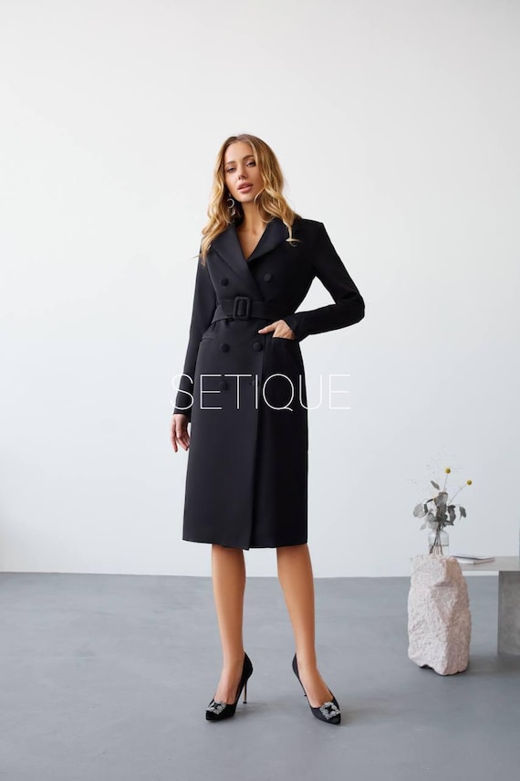 knee length dresses for ladies Double Breasted Blazer Fit And Flare Midi Dress – New York & Company
