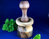 Farmhouse Rustic Mortar and Pestle made from Walnut Claro Wood - Handmade