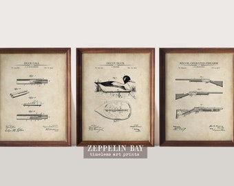 Duck Hunting Gift | Duck Hunting Patent Art Prints | Set of 3 | Hunting Wall Art, Wall Decor, Gift for Duck Hunters