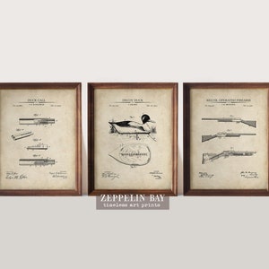 Duck Hunting Gift Duck Hunting Patent Art Prints Set of 3 Hunting Wall Art, Wall Decor, Gift for Duck Hunters image 1