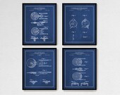 Star Trek Print Set of 4, Star Trek Patent Art Prints, Star Trek Fan Gift, Sci-Fi Wall Decor, Movie Room Decor, Printed or Printable Files