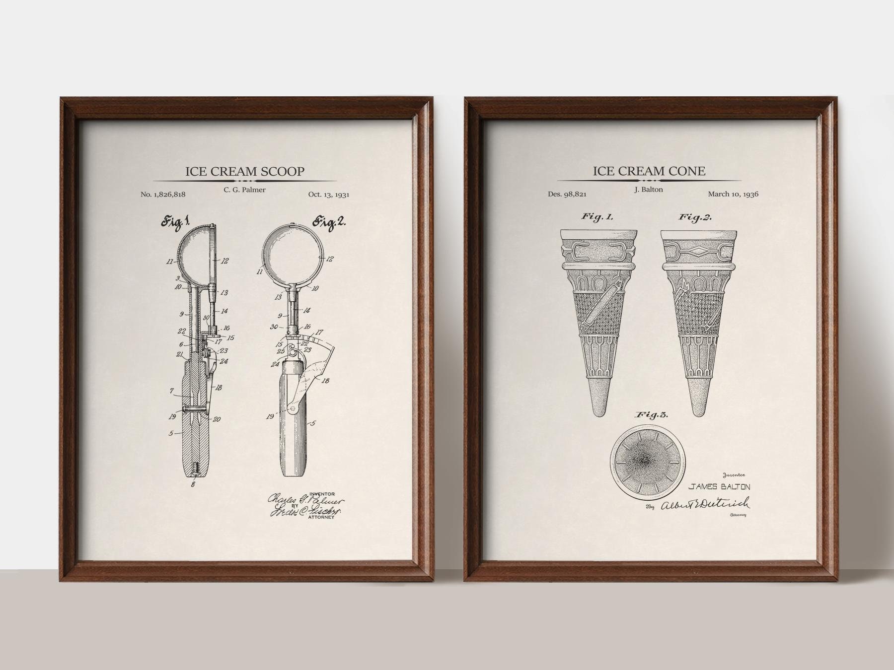 Set of 2 Ice Cream Collection Patent Prints, Digital Download, (8