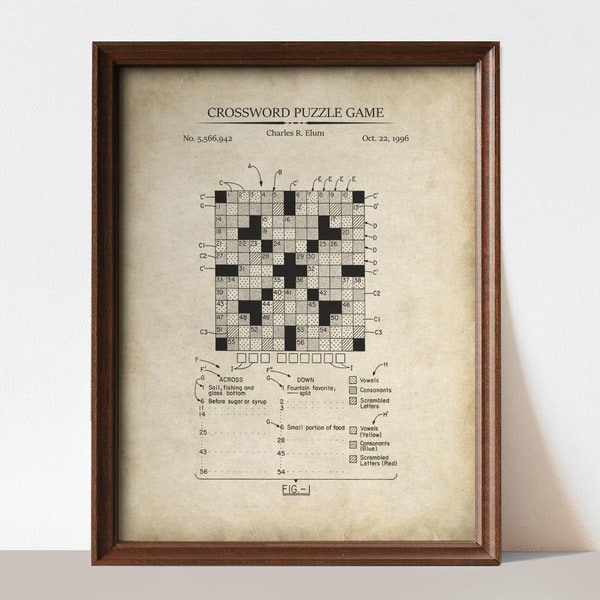 Crossword Art Etsy