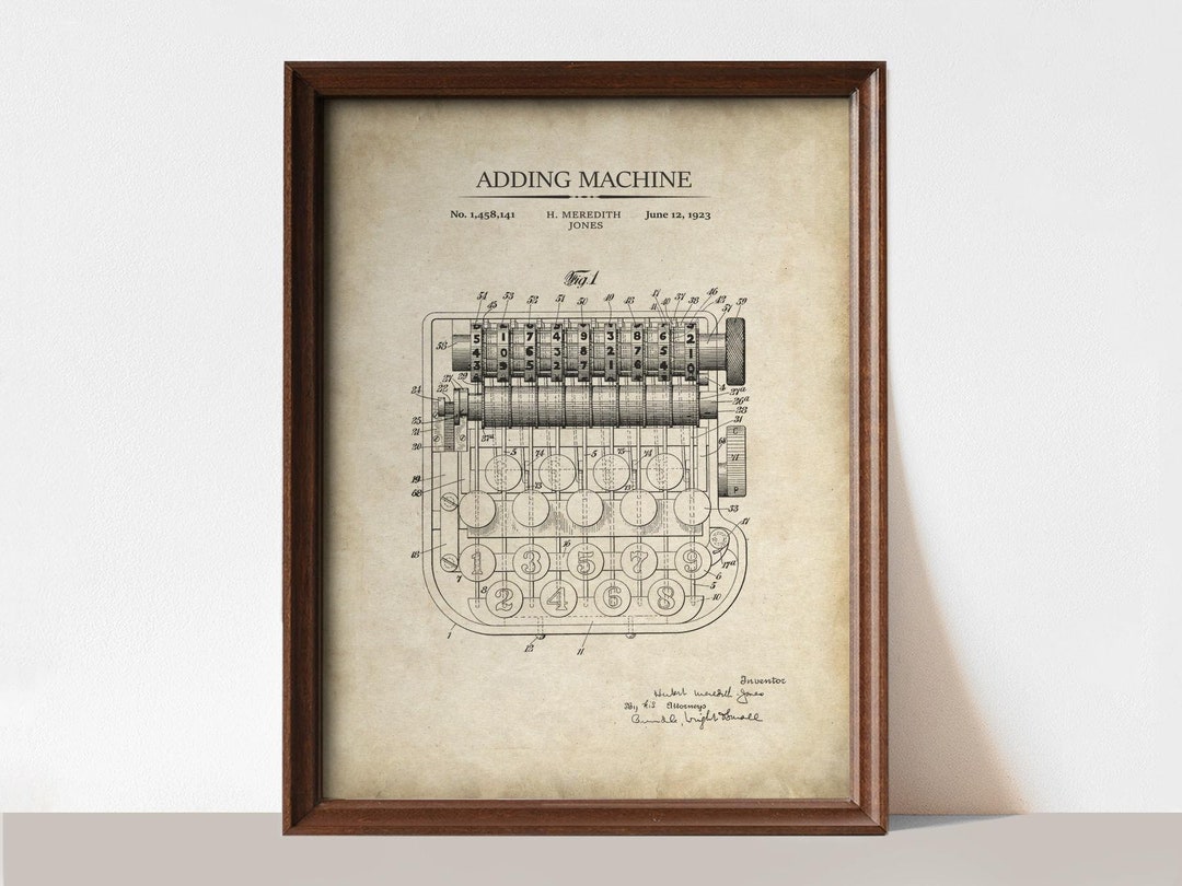 Vintage Calculator Patent Print | Adding Machine | Perfect Gift for ...