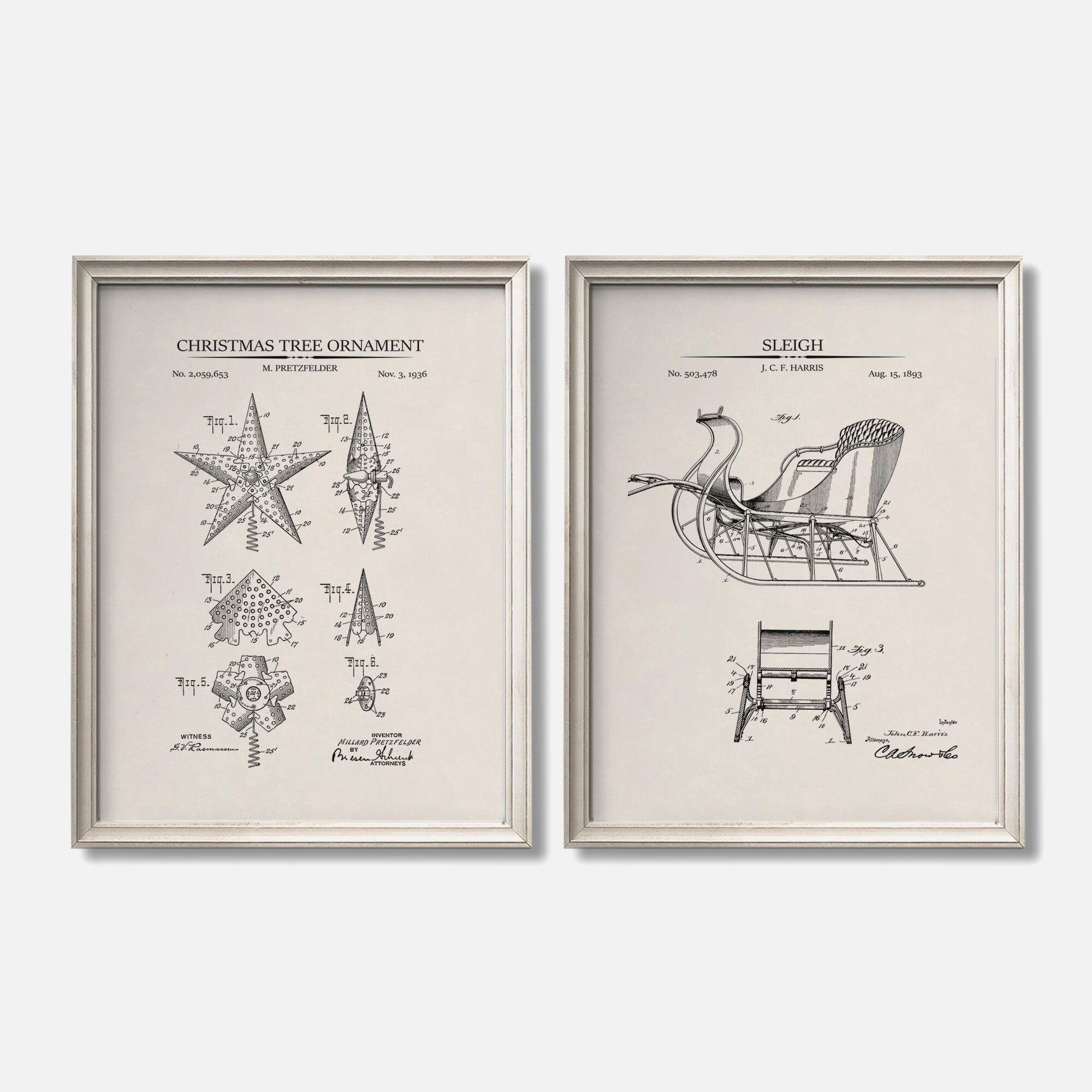 Buy Vintage Christmas Patent Art Print Set of 2 Festive Sleigh & Ornament Wall Decor Holiday Wall Art Online in India - Etsy buy-vintage-christmas-patent-art-print-set-of-2-festive-sleigh-ornament-wall-decor-holiday-wall-art-online-in-india-etsy