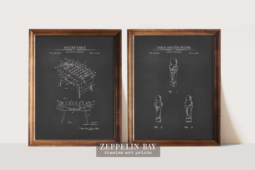 Foosball Gift Foosball Print Set of 2 Vintage Foosball Etsy