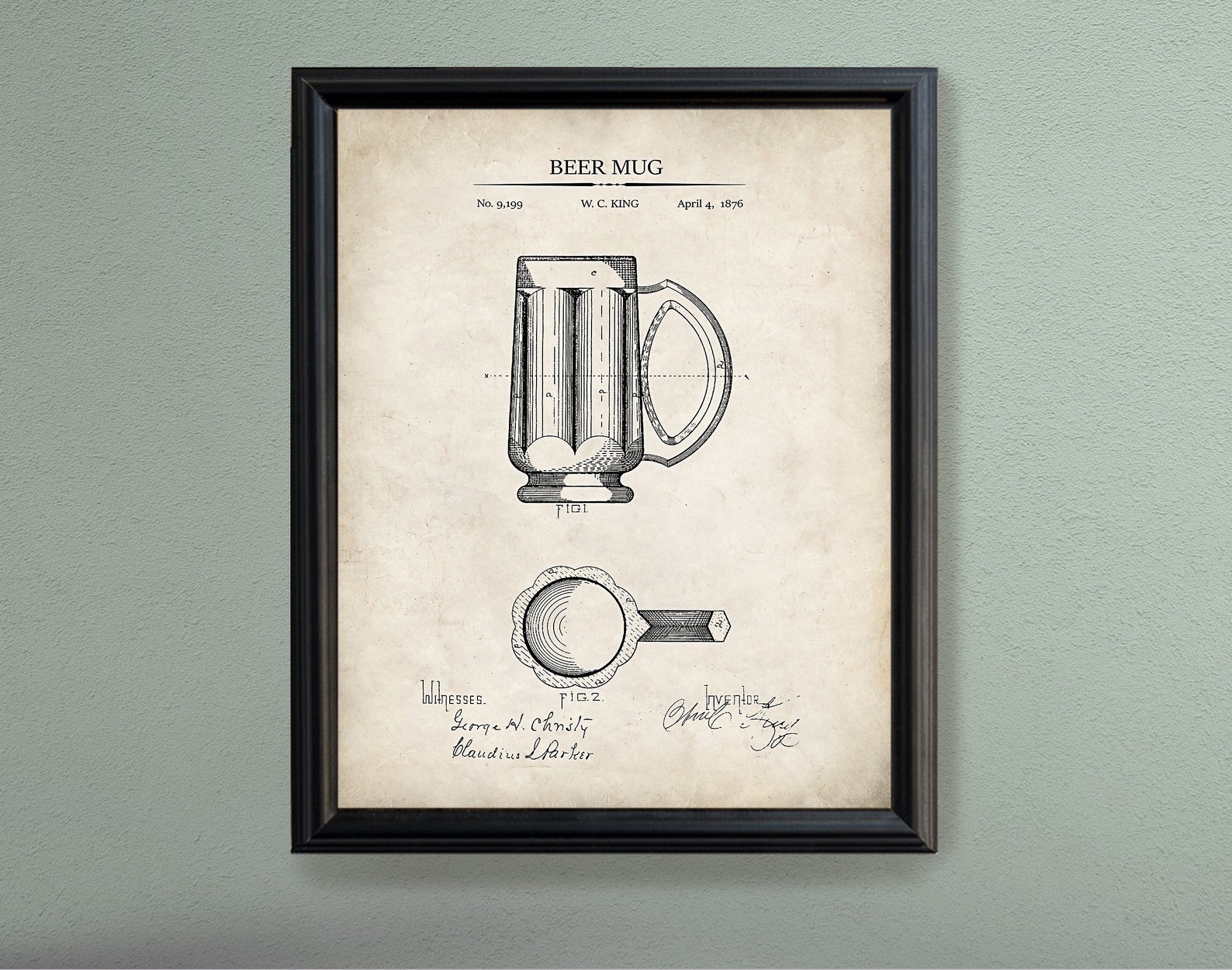 WallBUddy Beer Lover Geschenkset – 6 Bier Patent Poster Im Chalkboard Black, Je 50x70 Cm, Giclée Druck