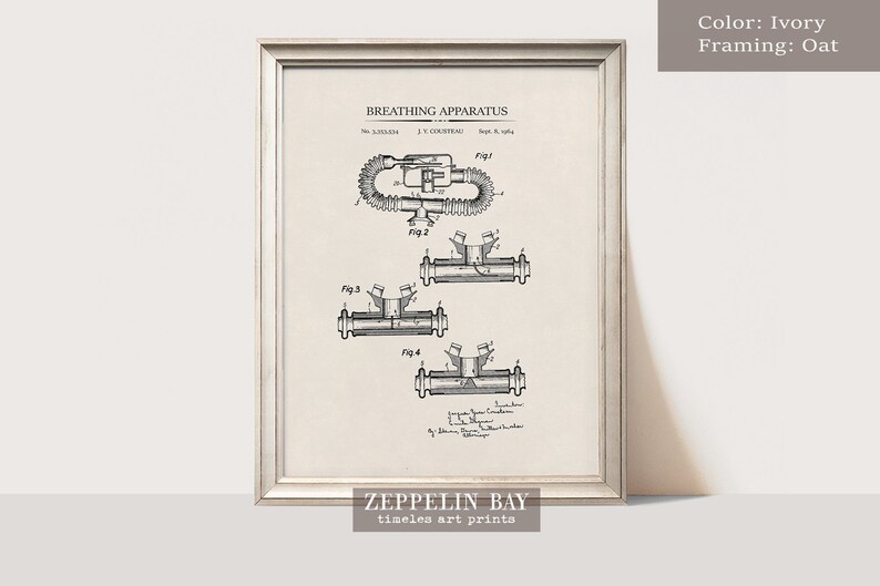 Scuba Diving Gift, Diving Patent Print Set, Vintage Diving Wall Art, Scuba Diving Wall Decor, Diving Home Decor, Art Print Set image 6