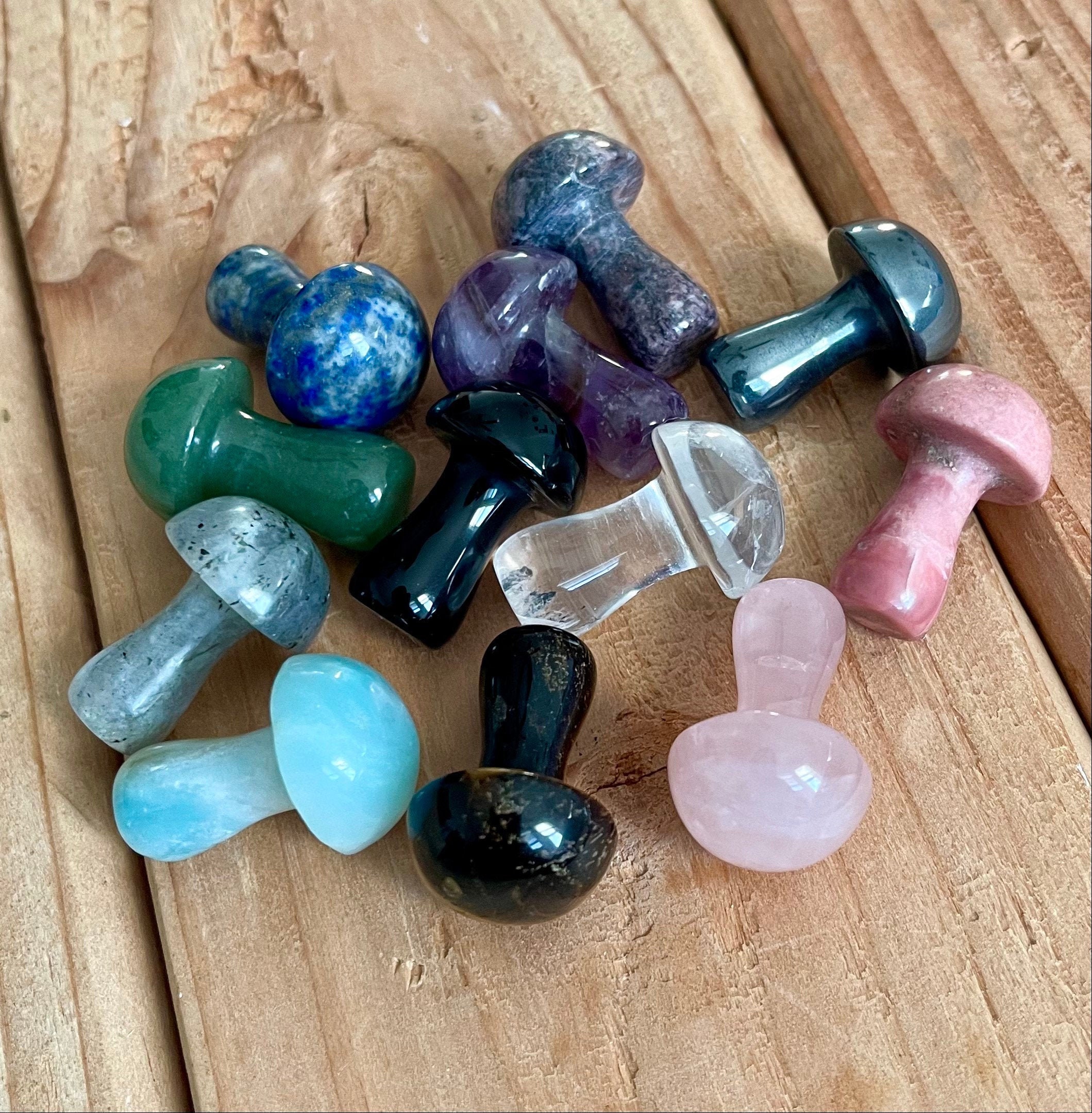 Handcarved Mini Crystal Mushrooms/ Baby Crystal Mushrooms