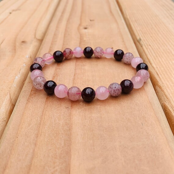 Heart Chakra Healing Crystal Bracelet-Rose | Etsy