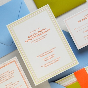 Traditional Letterpress Wedding Invitations | Colorful Wedding Invitations | Wedding Invitation Sample | Classic