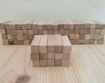 Set of 15 Small French oak blocks for diy works