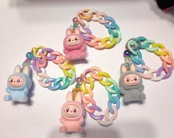 Mini labubu keychain: Adorable Charm for Your Bag Phone & Keys!