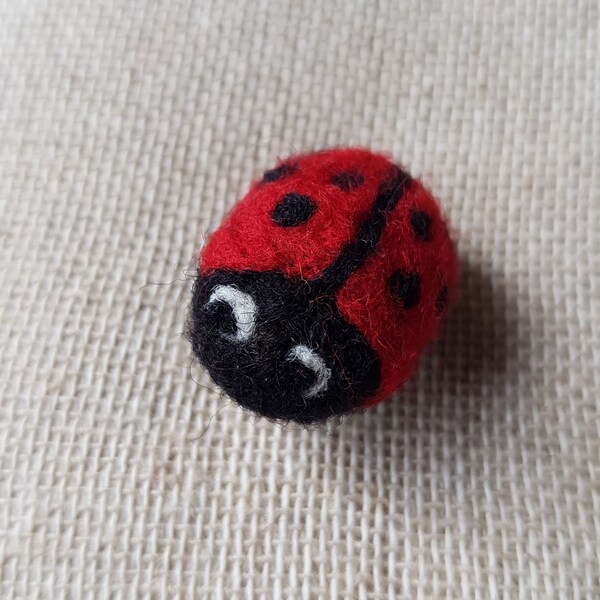 Sweet Little Ladybird Needle Felted Wool Brooch