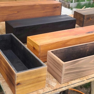 Handmade Cedar Planter Box: Charred Wood Finish, USA Made