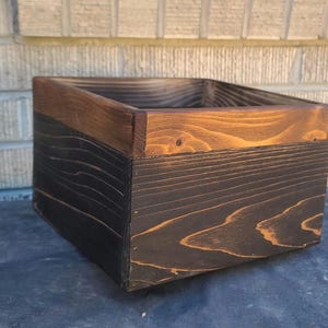 Handmade Distressed Cedar Planter Box: Two-Tone Finish, Charred Interior