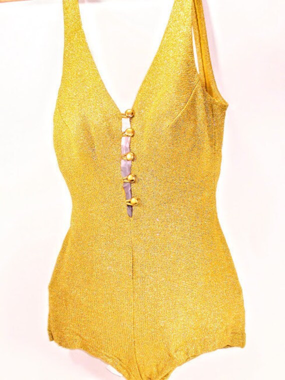 gold lame swimsuit