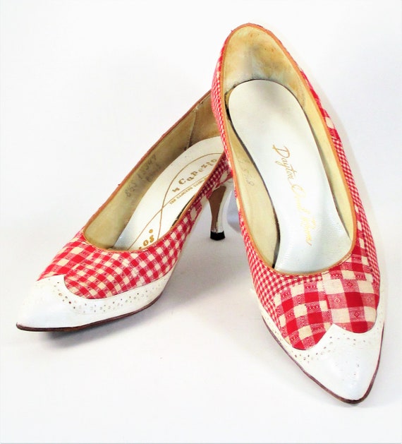 Vintage 1960's Red Gingham Heels