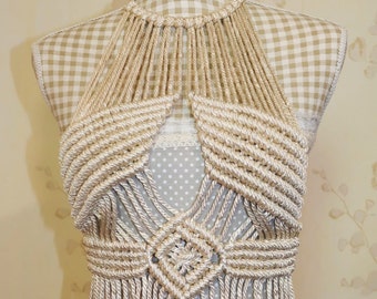 Macrame Crop top tutorial. CROP TOP Macramé step by step. DIY easy macrame halter top. Top of macramé step by step in Spanish