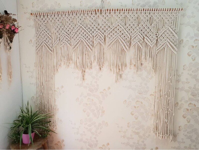 Macrame Curtain Wedding Decoration Decoration With Macrame Etsy