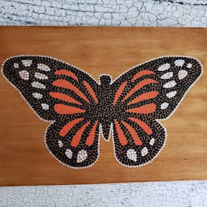 Monarch butterfly wood sign // wooden wall art // insect decor
