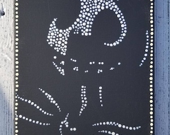 Jack Skellington painting 8x10 inch canvas Acrylic dot art // pointillism // jack Skellington art // jack Skellington gifts