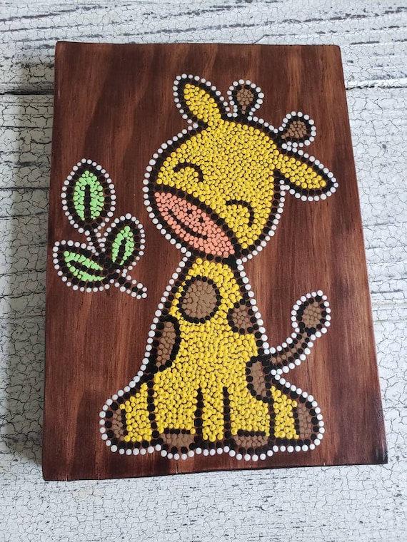 Giraffe wall art // 9x6 inch wood sign // nursery decor // safari theme room