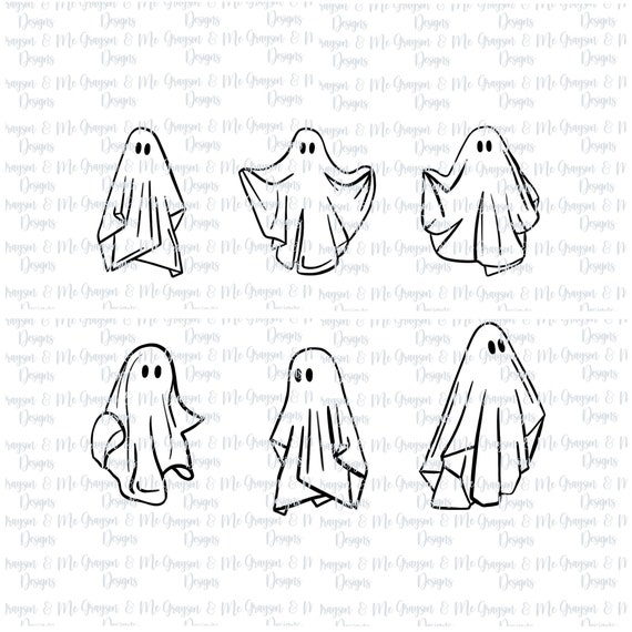 Ghost Bundle SVG Detailed and Simple Ghost SVG Halloween Etsy