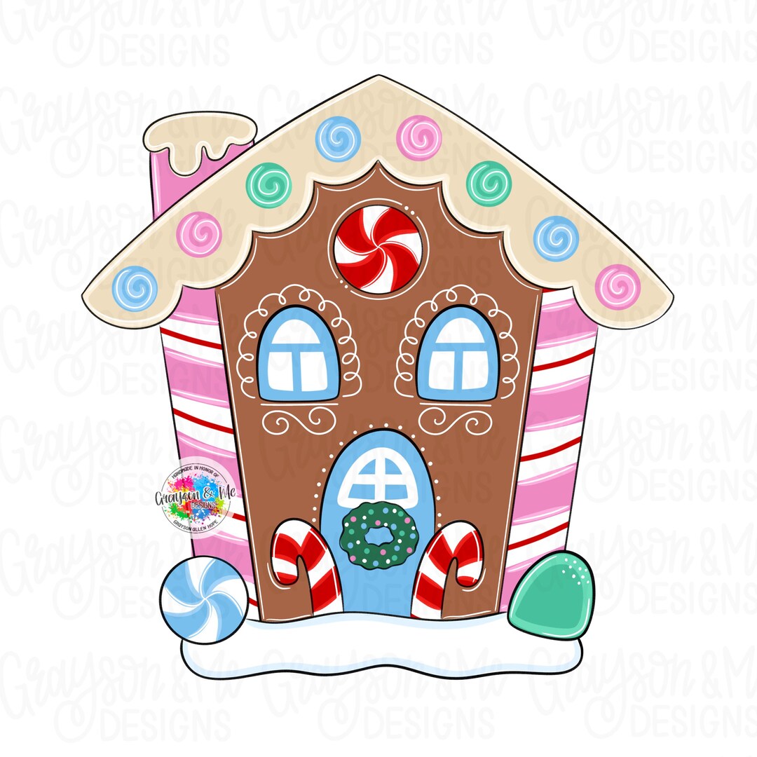 Gingerbread House Door Hanger Template: Candyland Christmas Template ...