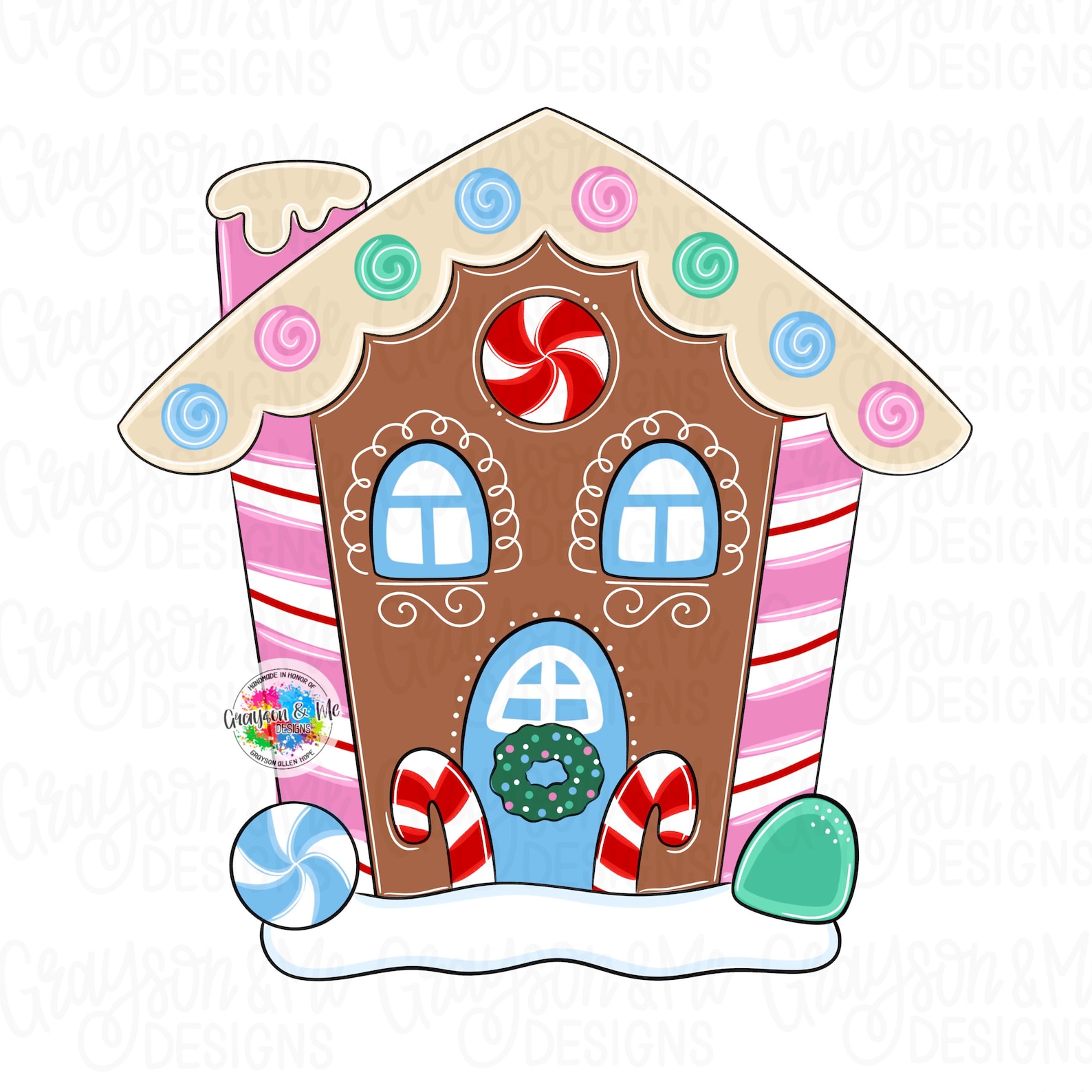 Gingerbread House Door Hanger Template: Candyland Christmas Template ...