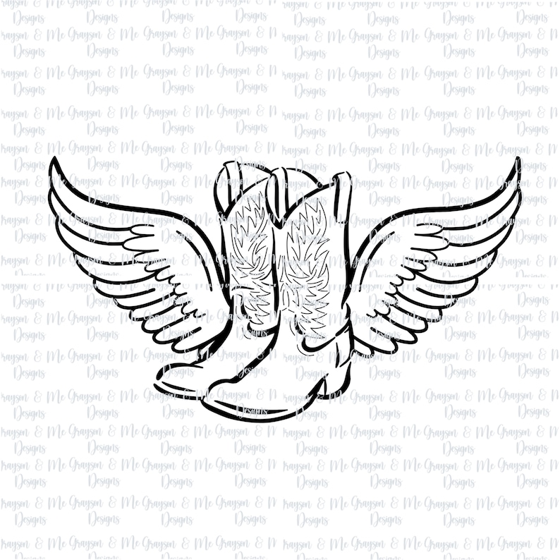 Cowboy Boots With Angel Wings SVG Cowboy Boots SVG Angel - Etsy Australia