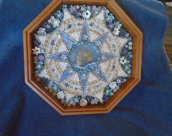 Handcrafted Sailor&#39;s Valentine  16&quot;  &quot;Into The Mystic&quot;