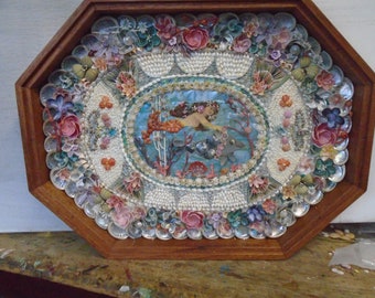 Handcrafted Sailor&#39;s Valentine &quot;Dolphin Downs&quot; 20&quot; x 15&quot;