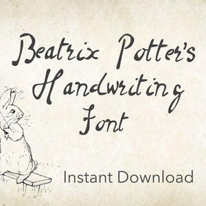 Beatrix Potter Style Handschrift, herunterladbare Schriftart. Beatrix Potter Tagebuch.