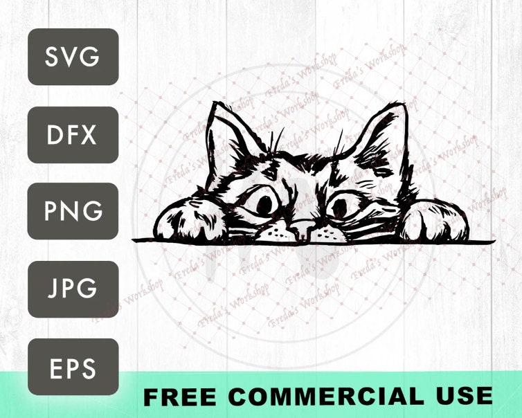 CAT SVG, Downloadable Cat Vector, Downloadable Cat Print, Hand Drawn ...