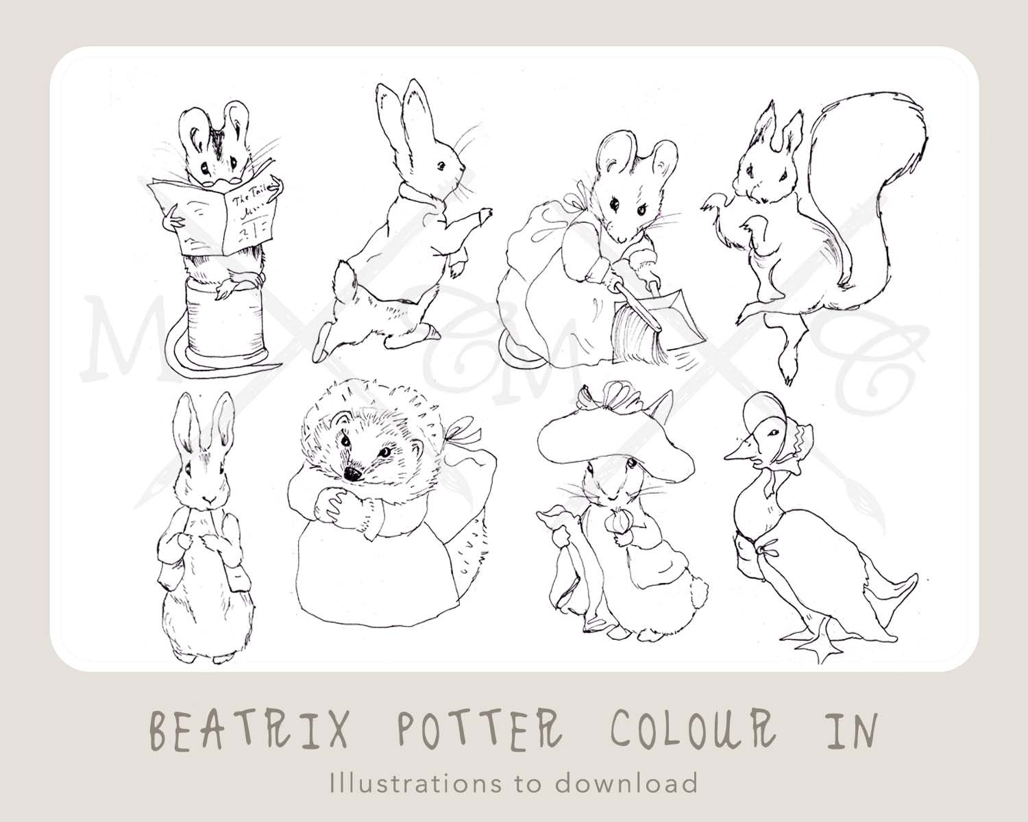 Beatrix Potter Nursery Art Prints. Beatrix Potter Character