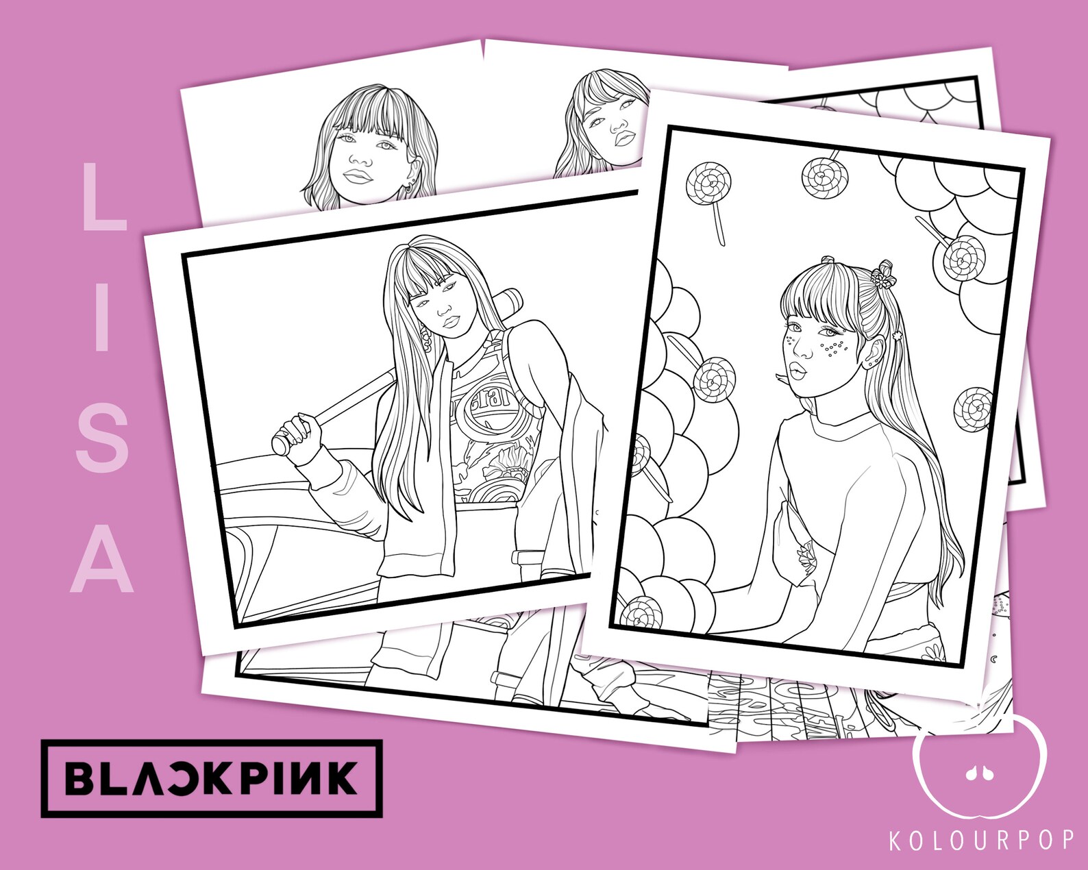 BLACKPINK LISA COLOURING Pages printable Digital Download - Etsy