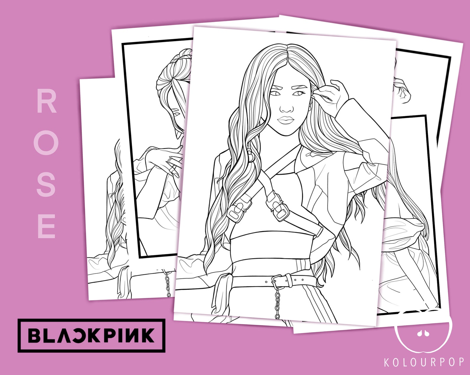 BLACKPINK ROSE COLOURING Pages printable Digital Download - Etsy UK