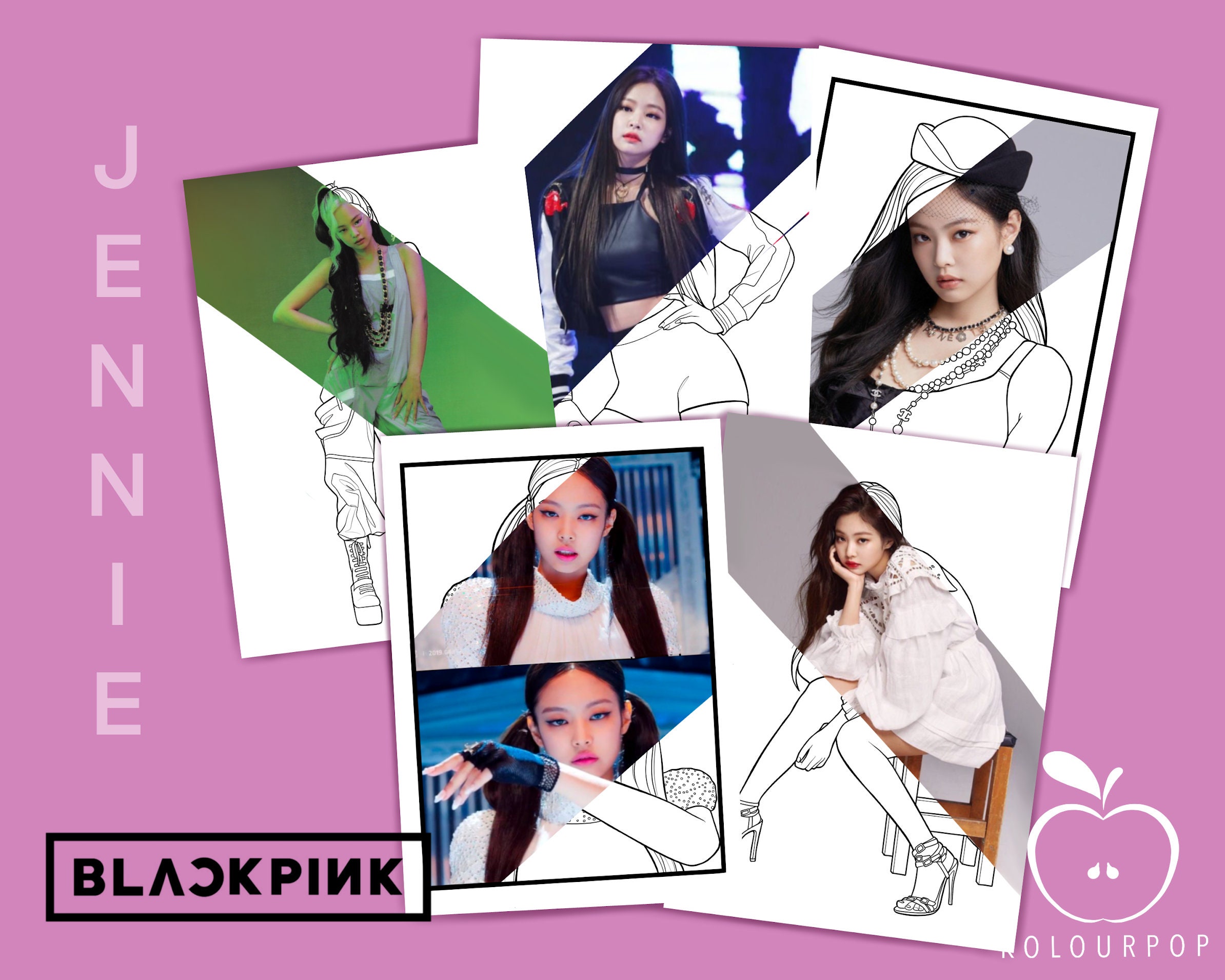 BLACKPINK JENNIE COLOURING Pages printable Digital Download - Etsy UK