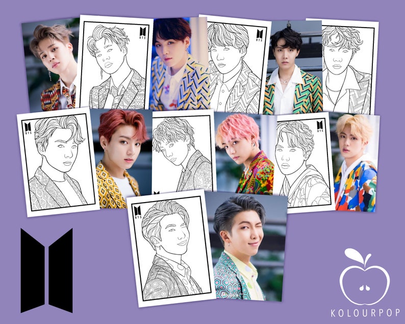 Download BTS IDOL COLOURING Pages Printable Digital Download | Etsy