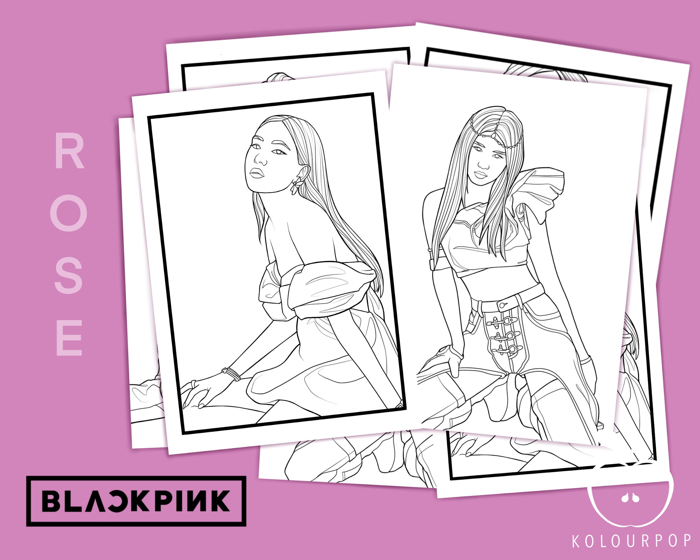 BLACKPINK ROSE COLOURING Páginas Imprimible Descarga Digital - Etsy España