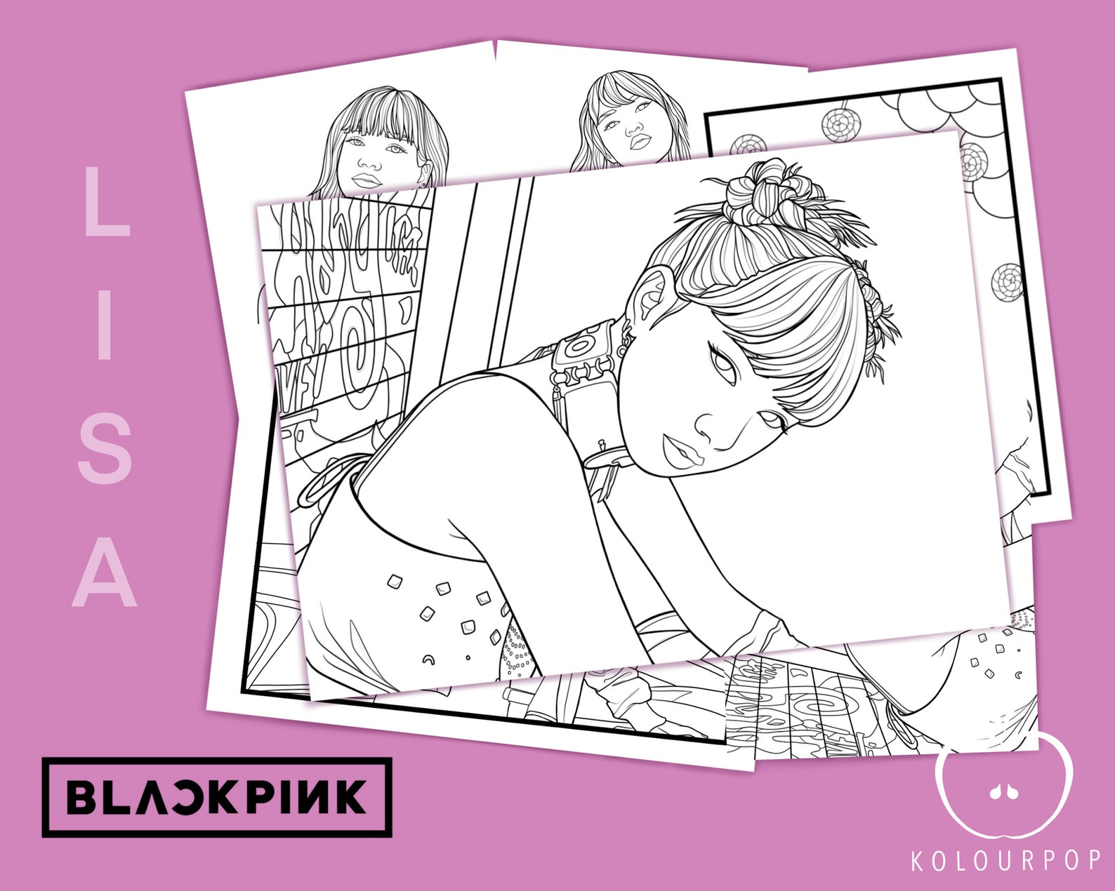 BLACKPINK LISA COLOURING Pages printable Digital Download - Etsy